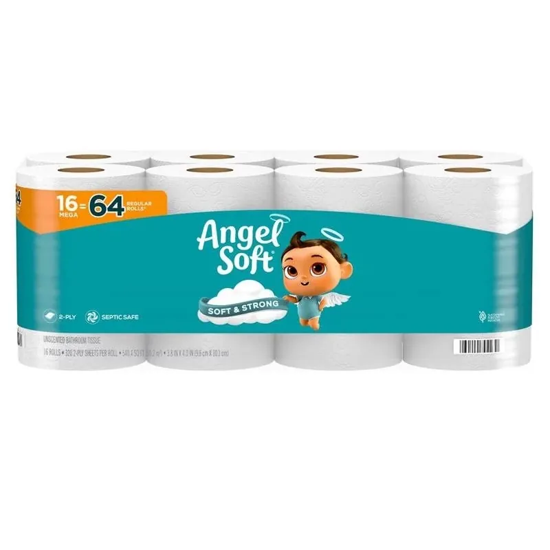 Angel Soft Ultra-Soft 2‑Ply Toilet Paper – 16 Rolls, 320 Sheets Each