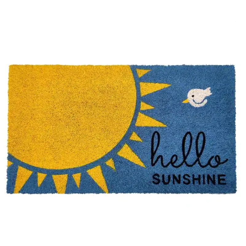 18 In. W X 30 In. L Multicolored Hello Sunshine Coir Door Mat