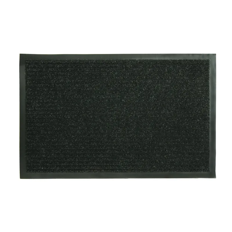 Floor Mat, Dual Rib Charcoal Black, Indoor/Outdoor, 21 X 36 In.