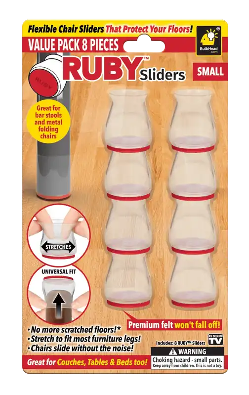 BulbHead Furniture Ruby Sliders Nano-Weave 8 Pk