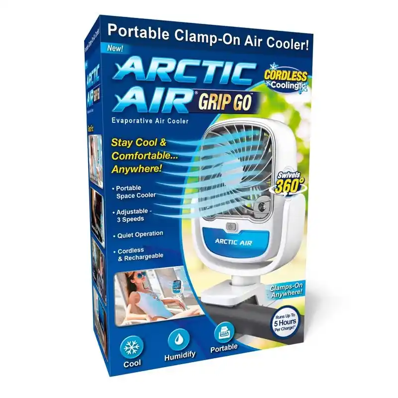 Grip Go Cordless Portable Evaporative Cooler With 3-speed Fan And Usb Charging