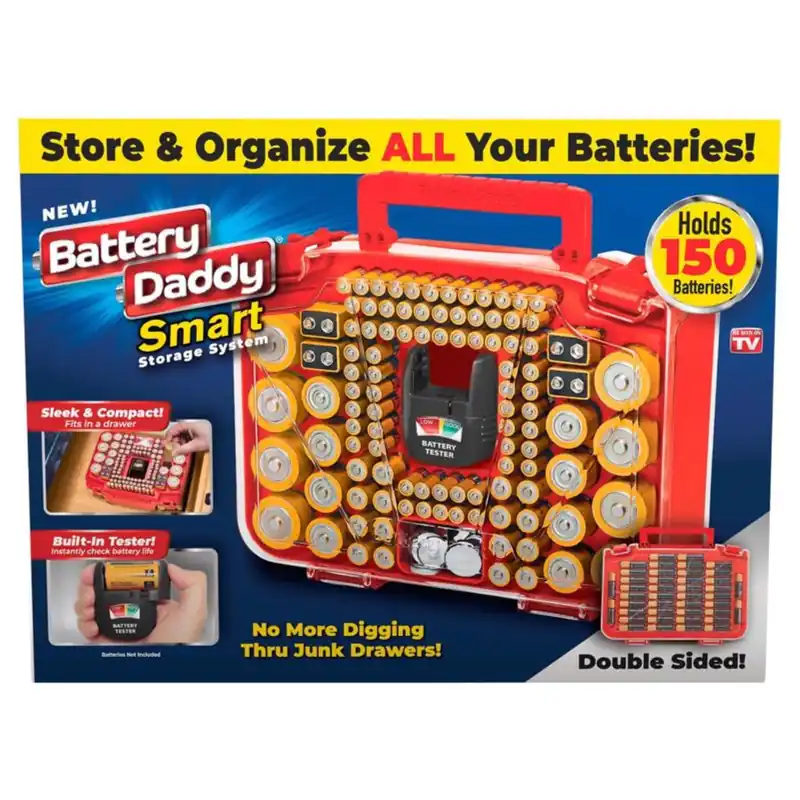 Battery Daddy Smart As Seen On TV Battery Storage System Plastic 1 Pk