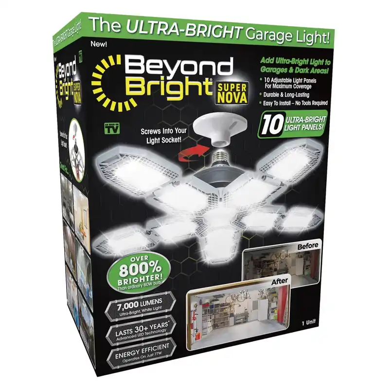 Beyond Bright Super Nova Garage LED Light Plastic/Metal 1 Pk