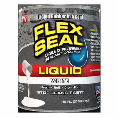 Liquid Rubber Sealant, White, 16-ounce - Waterproof And Flexible Coating