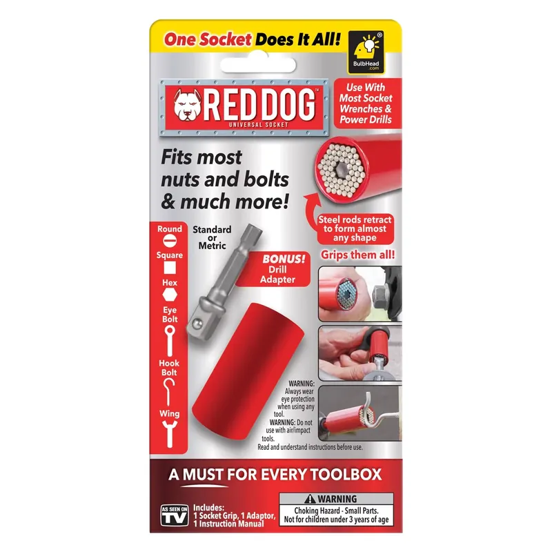 BulbHead Red Dog Universal Socket Tool 1 Pk