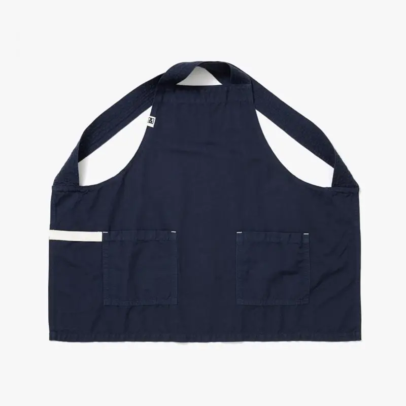 Hedley & Bennett Blueberry Cotton Apron With 2 Pockets, Snap Closure