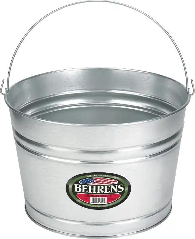 Wash Tub, Galvanized Sheet Steel, Round, 4 Gallons