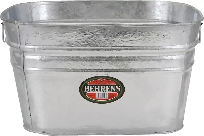 Square Pet & Stock Tub, Weather & Rust Resistant Steel, 15.5-Gallons