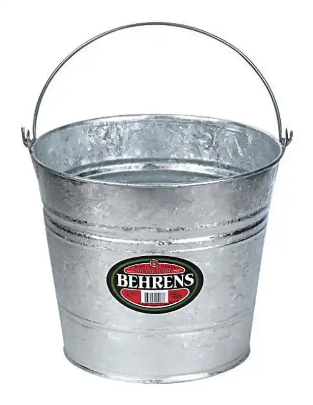 12 Qt. Hot-dipped Steel Pail With Reinforced Rim