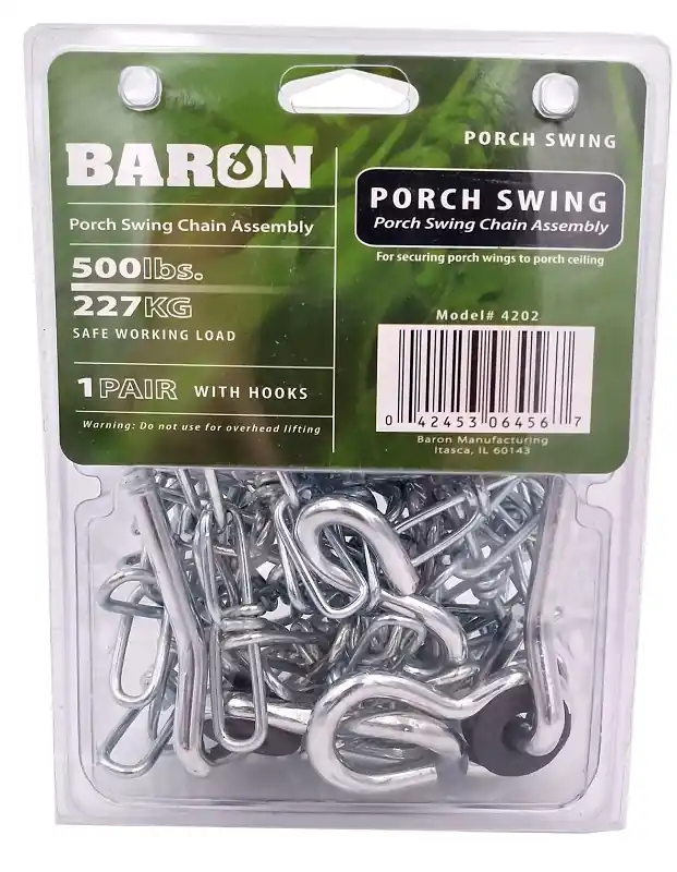 Manufacturing 4202 Porch Swing Chain Set With Ceiling Hooks And Leaders