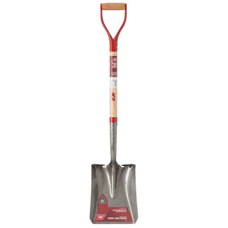 41.25 In. Steel Square Point Shovel With Wood Handle For Heavy Duty Use