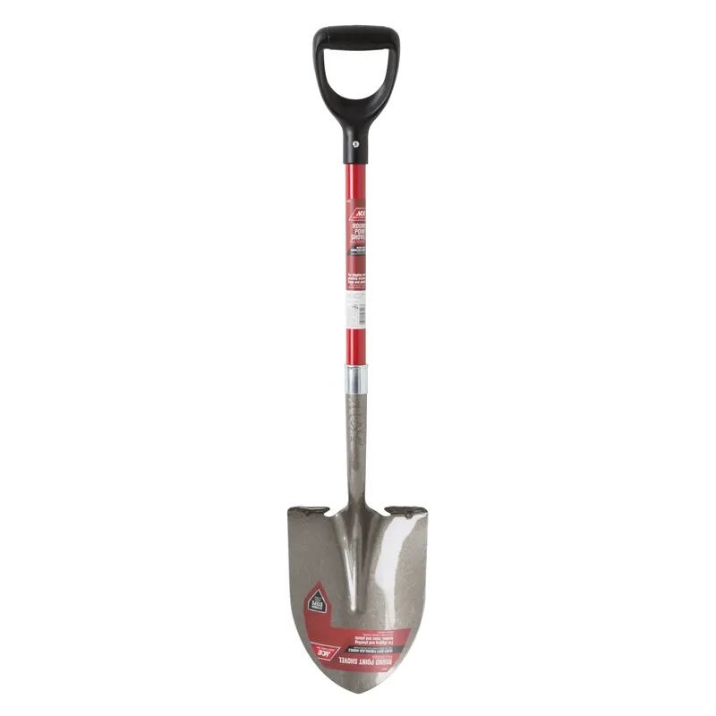 39 In. Steel Round Point Digging Shovel With Fiberglass Handle