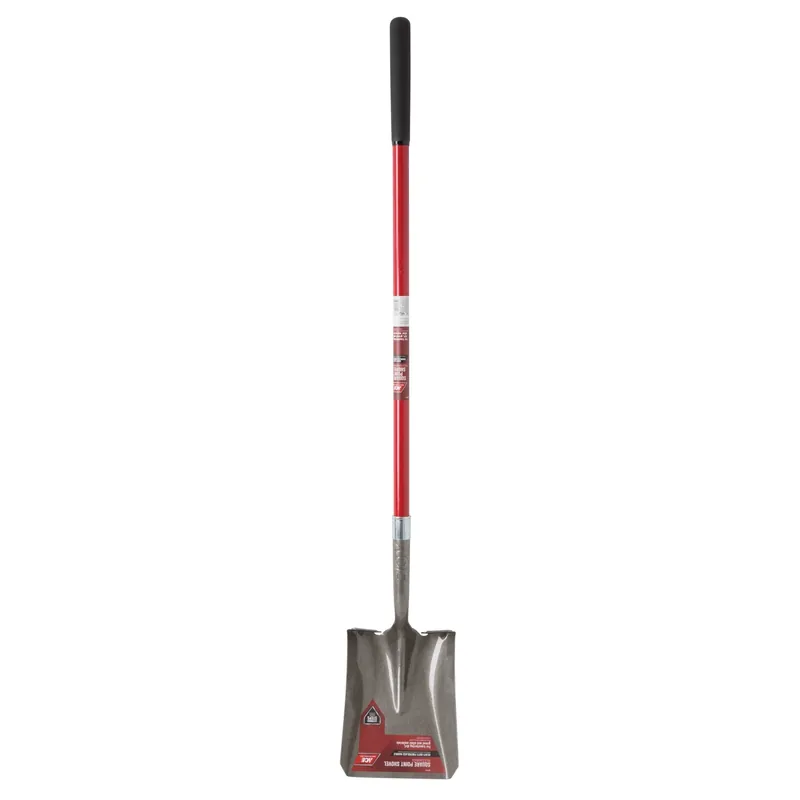 58 In. Long-handle Steel Square Point Shovel With Fiberglass Handle