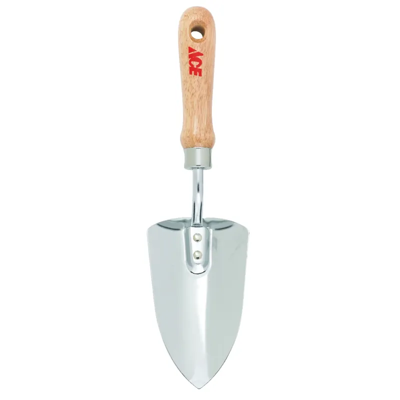12 Inch Steel Hand Trowel With Wood Handle For Gardening And Landscaping