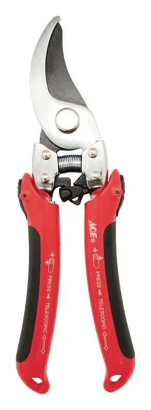 11.5 In. Carbon Steel Bypass Pruners With Non-stick Coating And Telescopic Handle