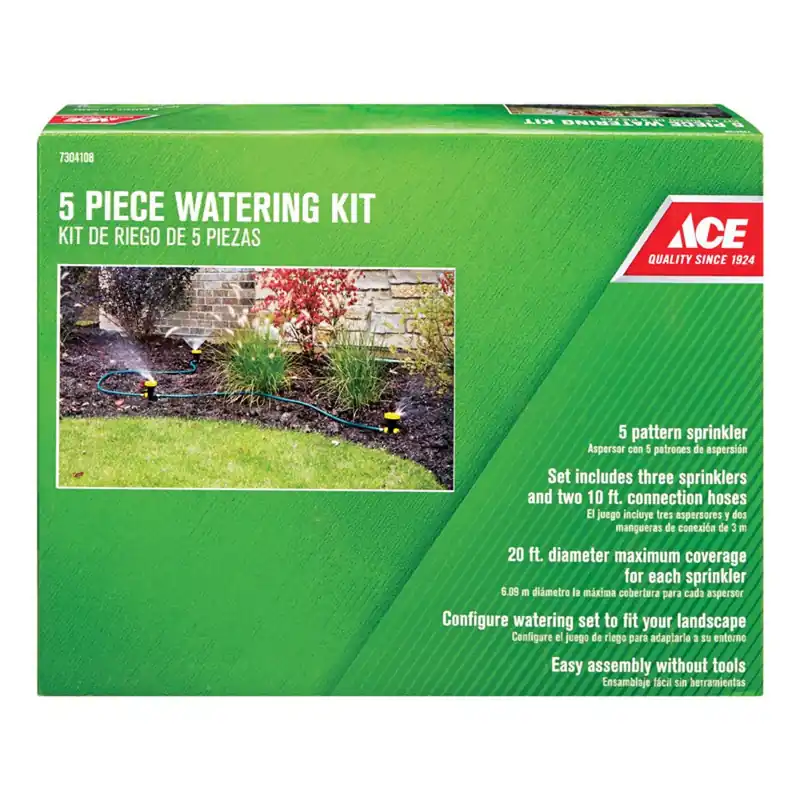 Plastic Spike Base 5-pattern Sprinkler Watering Kit 800 Sq Ft 5 Pieces