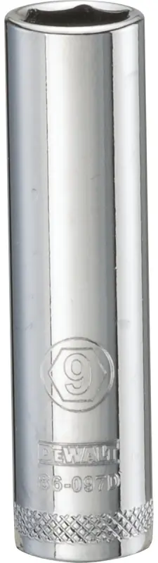 Metric Deep Socket, 6-Point, 1/4 In. Drive, 9mm
