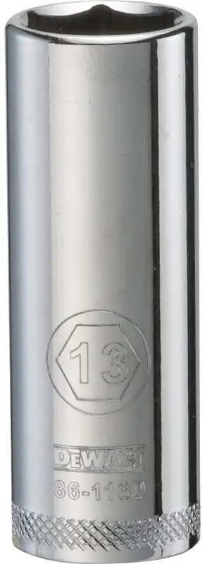 Metric Deep Socket, 6-Point, 1/4 In. Drive, 13mm