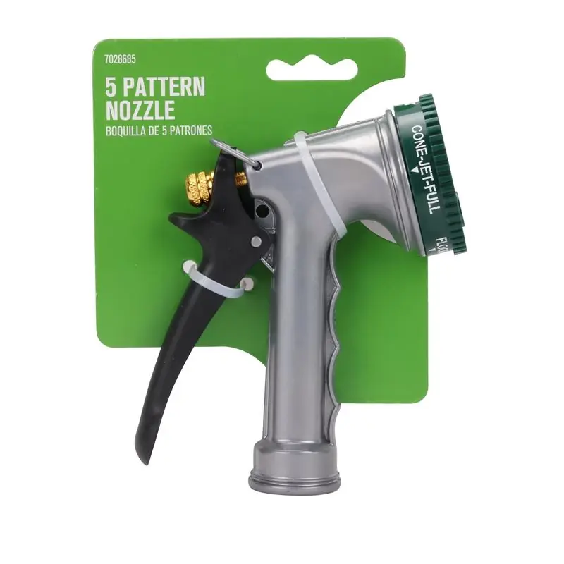 Adjustable Multi-pattern Metal Hose Nozzle With 5 Spray Patterns