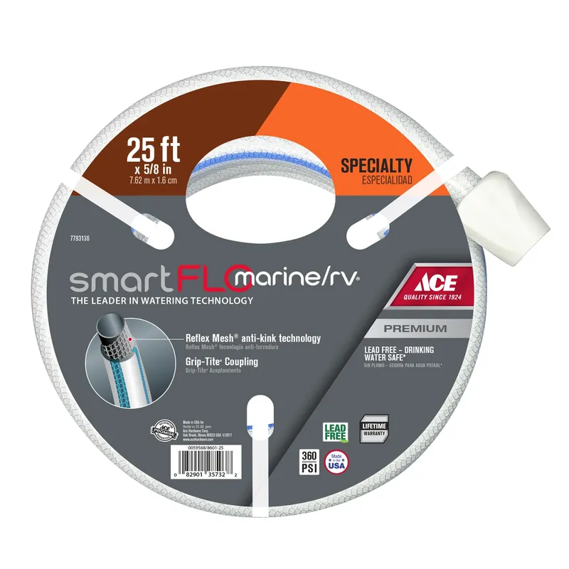 Smartflo 5/8 In. Diameter X 25 Ft. Length Rv/marine Hose - White