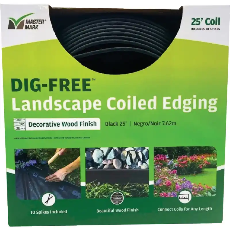 Dig-free 1.5" H X 25‘ L Black Recycled Plastic Landscape Edging