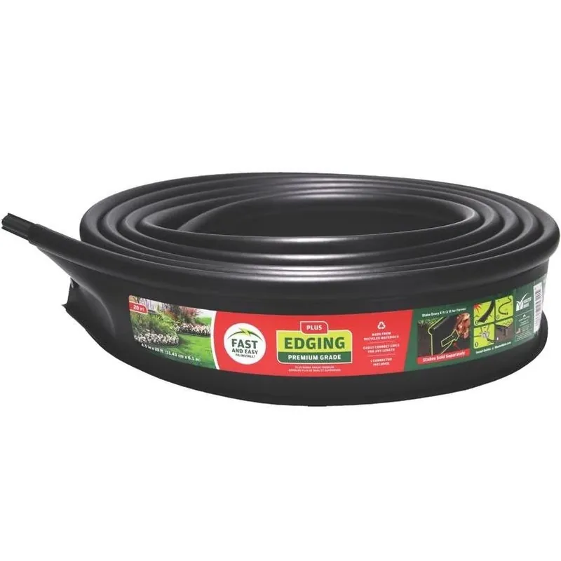Master Mark Black Plastic Landscape Edge – 20‑ft. Flexible Border Kit With Stakes
