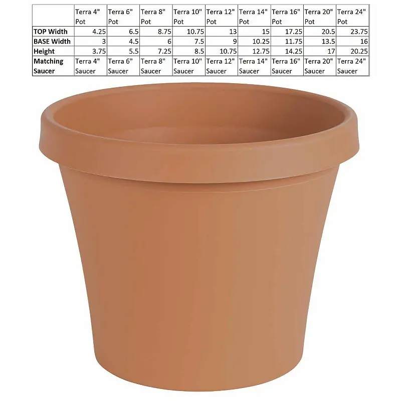 Terra Pot Planter, Terra Cotta Color Resin, 8 In.