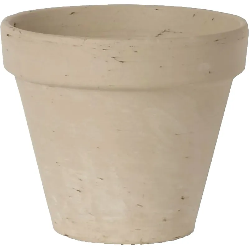 6-3/4" H X 7-3/4" Dia. White Basalt Clay Standard Flower Pot