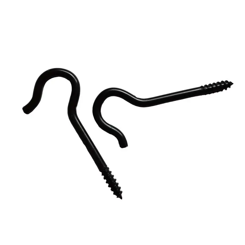 Living Accents Black Steel 2.5 In. H Sturdy Swag Hook 5 Pk