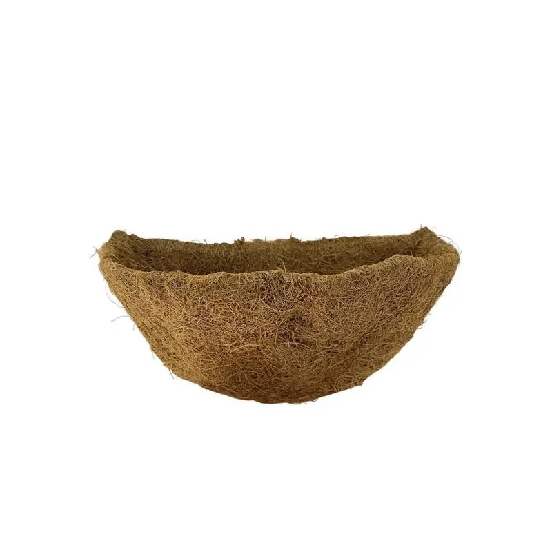 22" Brown Coco Fiber Half‑Round Basket Liner – Hydroponic Friendly