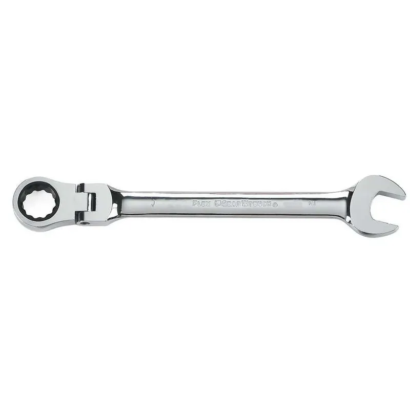 7/16 In. 12 Point Sae Flex Head Combination Ratcheting Wrench 6.5 In. L