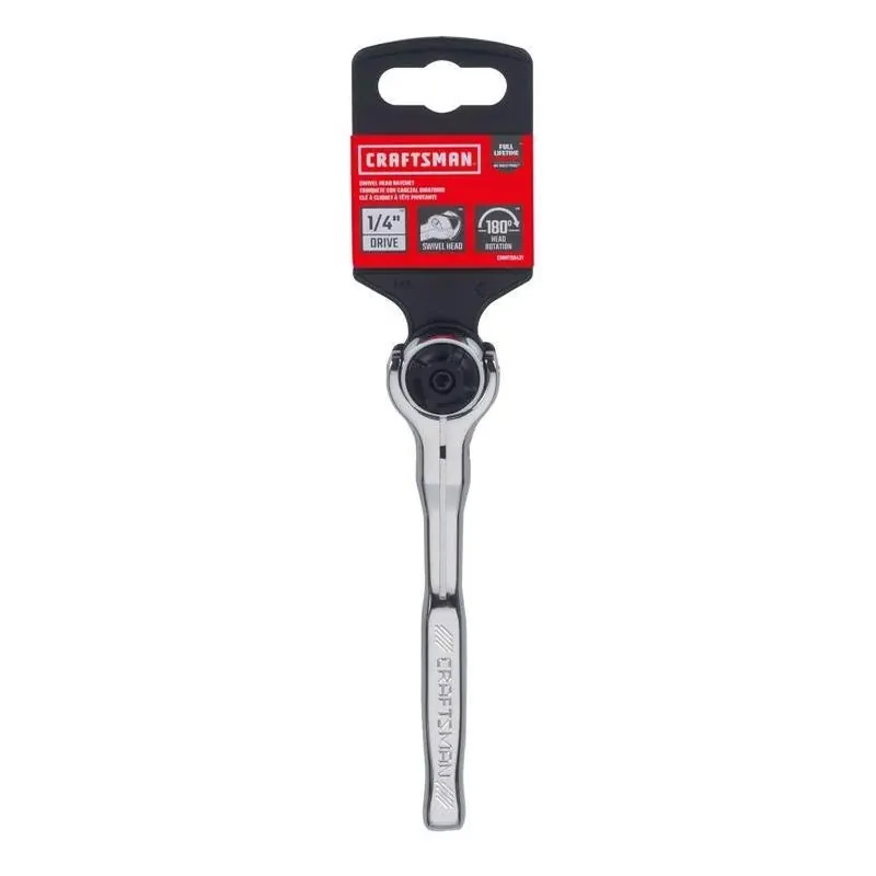 Craftsman 1/4" Metric Swivel‑Head Ratchet – 72‑Tooth Quick‑Release Tool