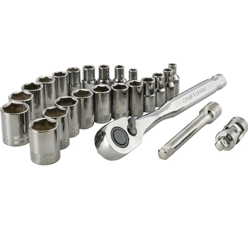 1/4 In. Drive Metric And Sae 6 Point Socket And Ratchet Set 24 Piece