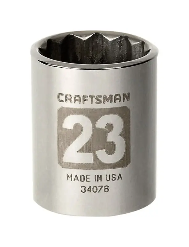 Craftsman 23 Mm X 1/2 In Drive 12 Point Shallow Socket