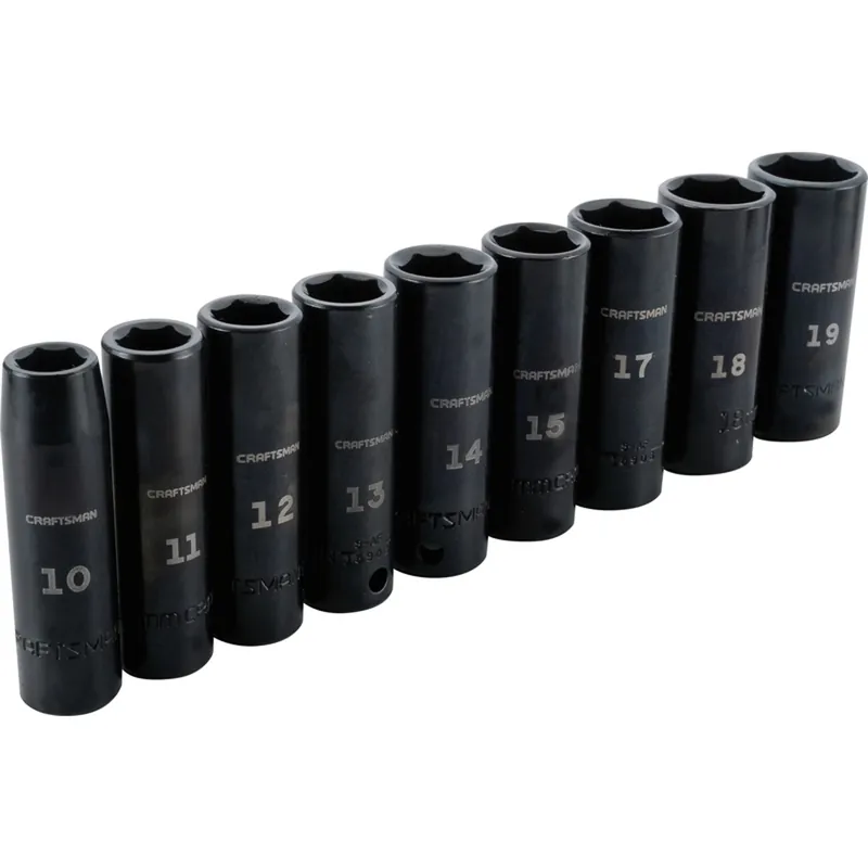 3/8 In. Drive Metric 6 Point Deep Impact Socket Set 9 Pieces