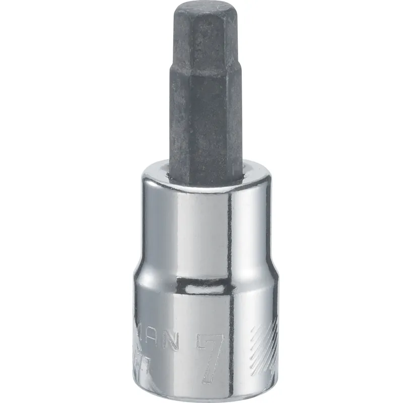 7 Mm X 3/8 In. Drive Metric 6 Point Hex Bit Socket