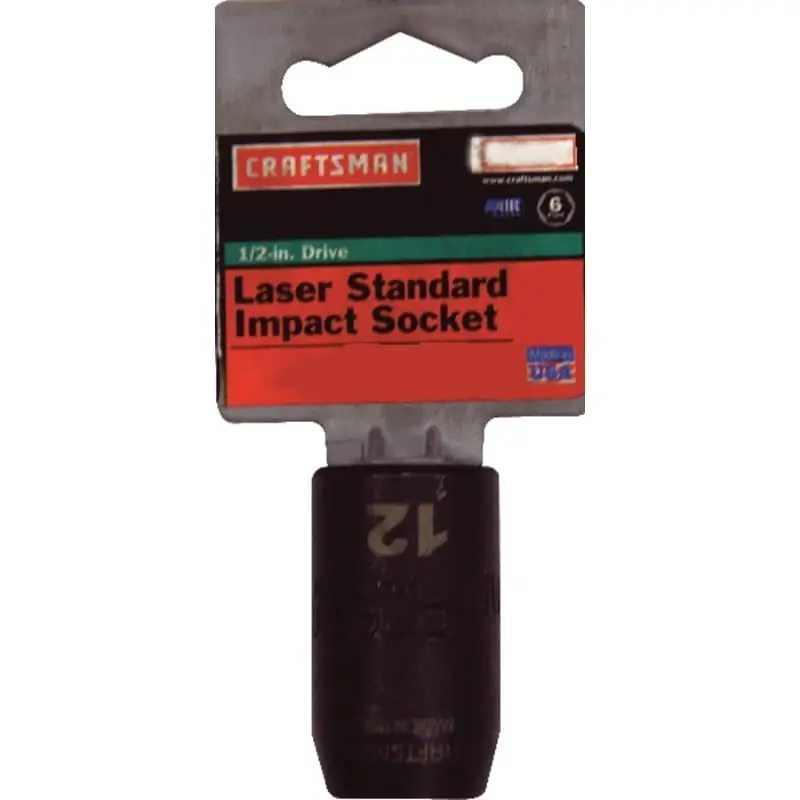 Craftsman 12mm 1/2 In Drive Metric 6 Point Standard Impact Socket