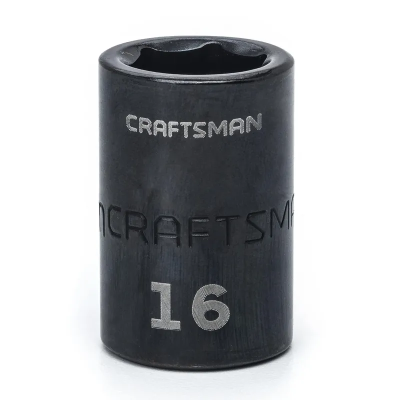 Craftsman 16mm X 1/2 Inch Drive Metric 6 Point Shallow Impact Socket