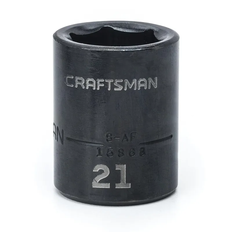 Craftsman 21 Mm X 1/2 Inch Drive Metric 6 Point Shallow Impact Socket