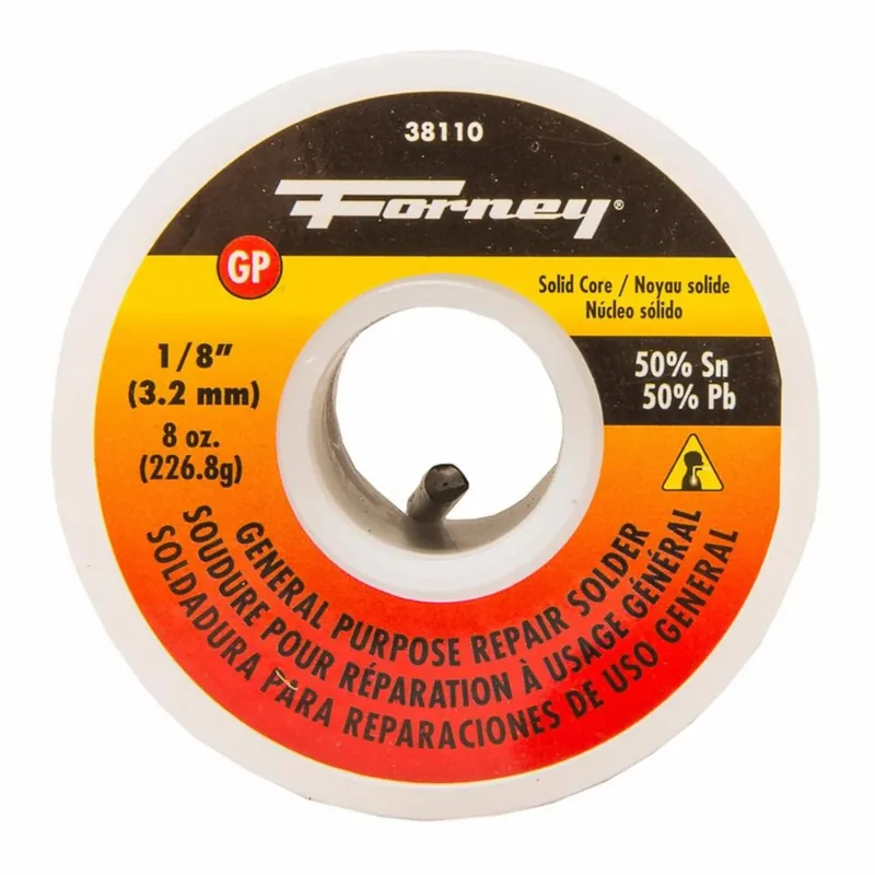 8 Oz Solid Wire Solder 0.13 In. Diameter Tin/lead 50/50 Alloy