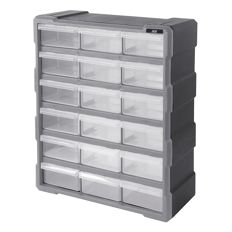 6-1/4 In. L X 15 In. W X 19 In. H Plastic Storage Organizer With 18 Compartments - Gray