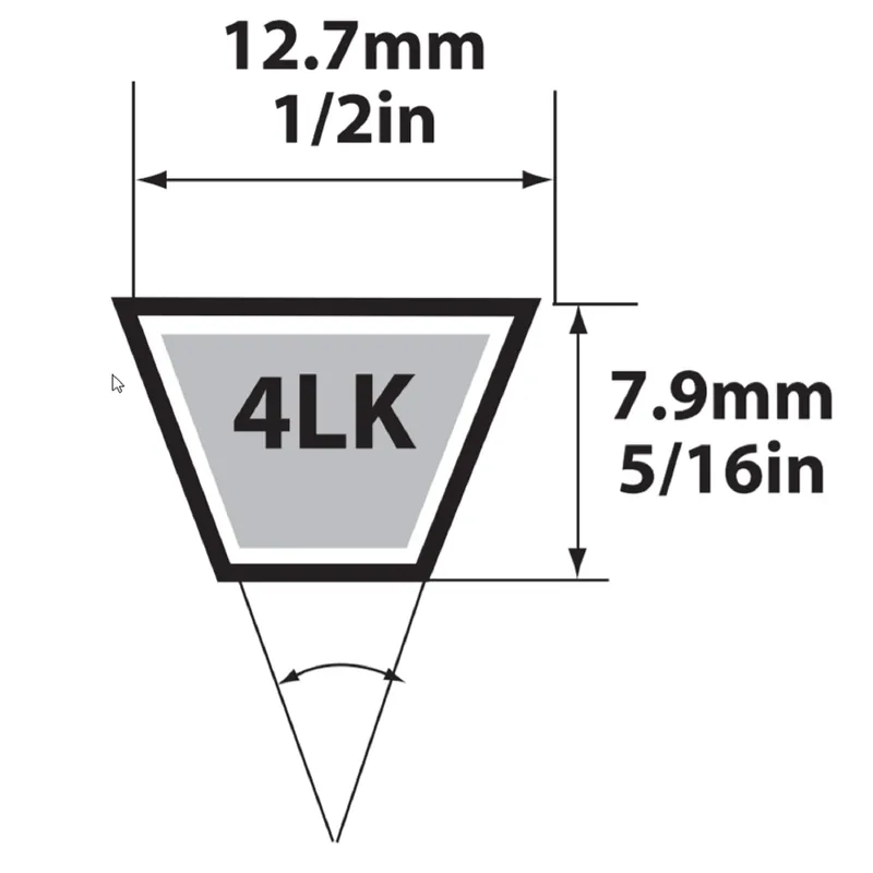 Super Kb 4lk770 V-belt 1/2 In. X 77 In. For Lawn Equipment