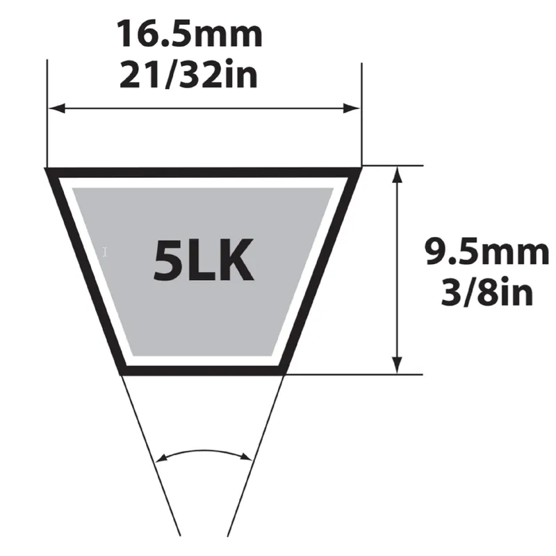 Super Kb 5lk1000 V-belt 0.63 In. W X 100 In. L For Riding Mowers