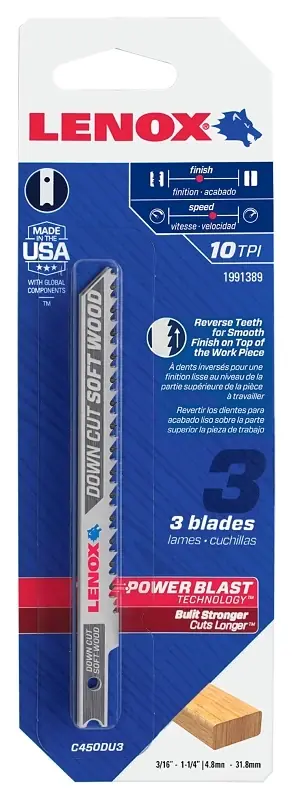 Lenox 4 In. Metal U-Shank Down Cut Jig Saw Blade 10 TPI 3 Pk