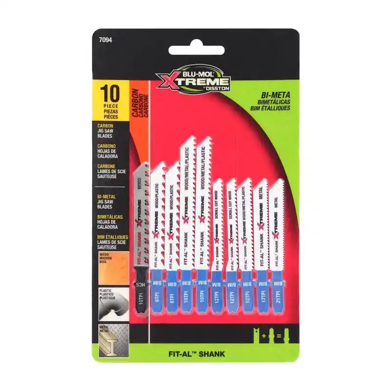 Bi-metal Universal Jig Saw Blade Set - 10 Pieces