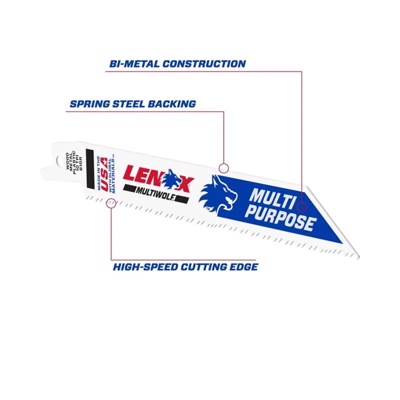 Lenox MULTIWOLF 6 In. Bi-Metal WAVE EDGE Reciprocating Saw Blade 10 TPI 1 Pk