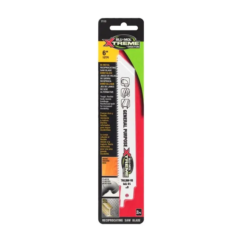 Blu-Mol Xtreme 6 In. Bi-Metal Reciprocating Saw Blade 10 TPI 1 Pk