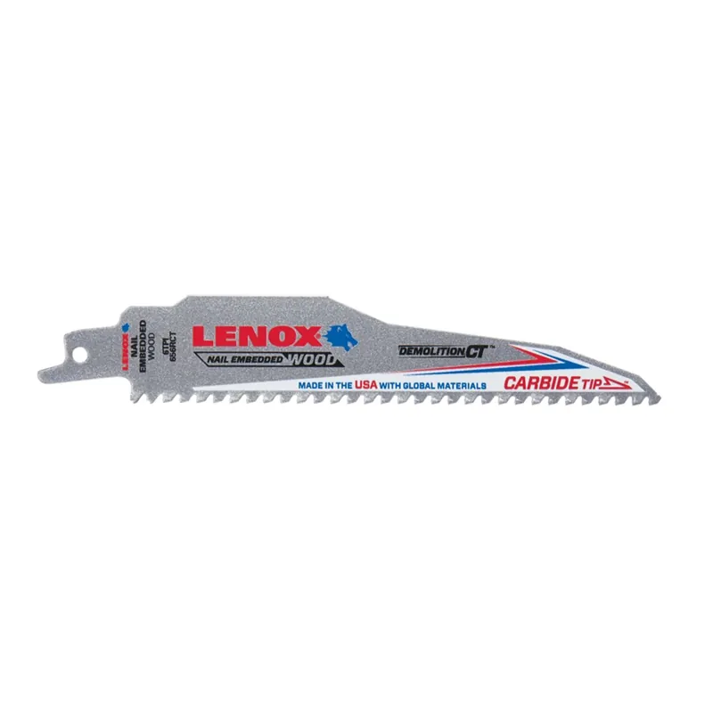 Demolition Reciprocating Saw Blade, Carbide Tipped, 6 TPI, 6-In.