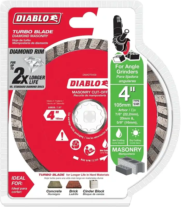 Diablo 4 In. D X 7/8 In. X .08 In. Thick Diamond Masonry Cut-Off Disc 1 Pk