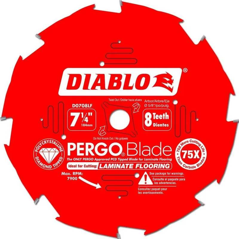 7-1/4 In. X 8-tooth Pcd Tipped Flooring Blade For Precision Cutting